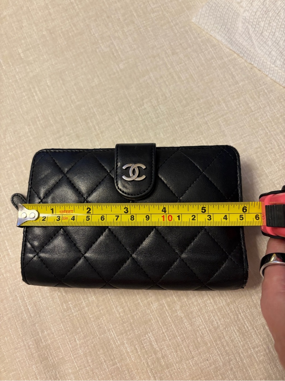 Authentic CHANEL Black Quilted soft Leather Snap Wallet with Silver CC Emblem - Picture 13 of 13
